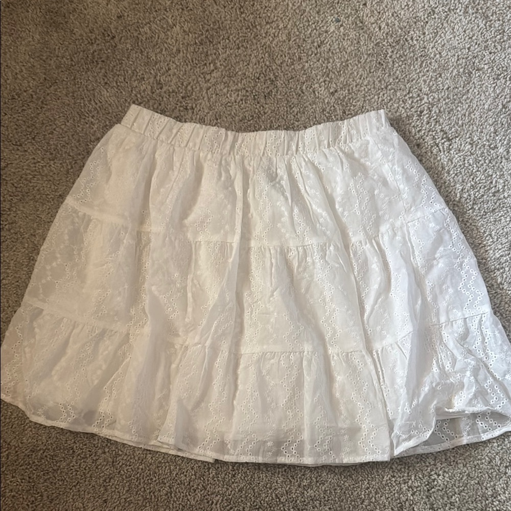 Wild Fable White Lace Mini Skirt